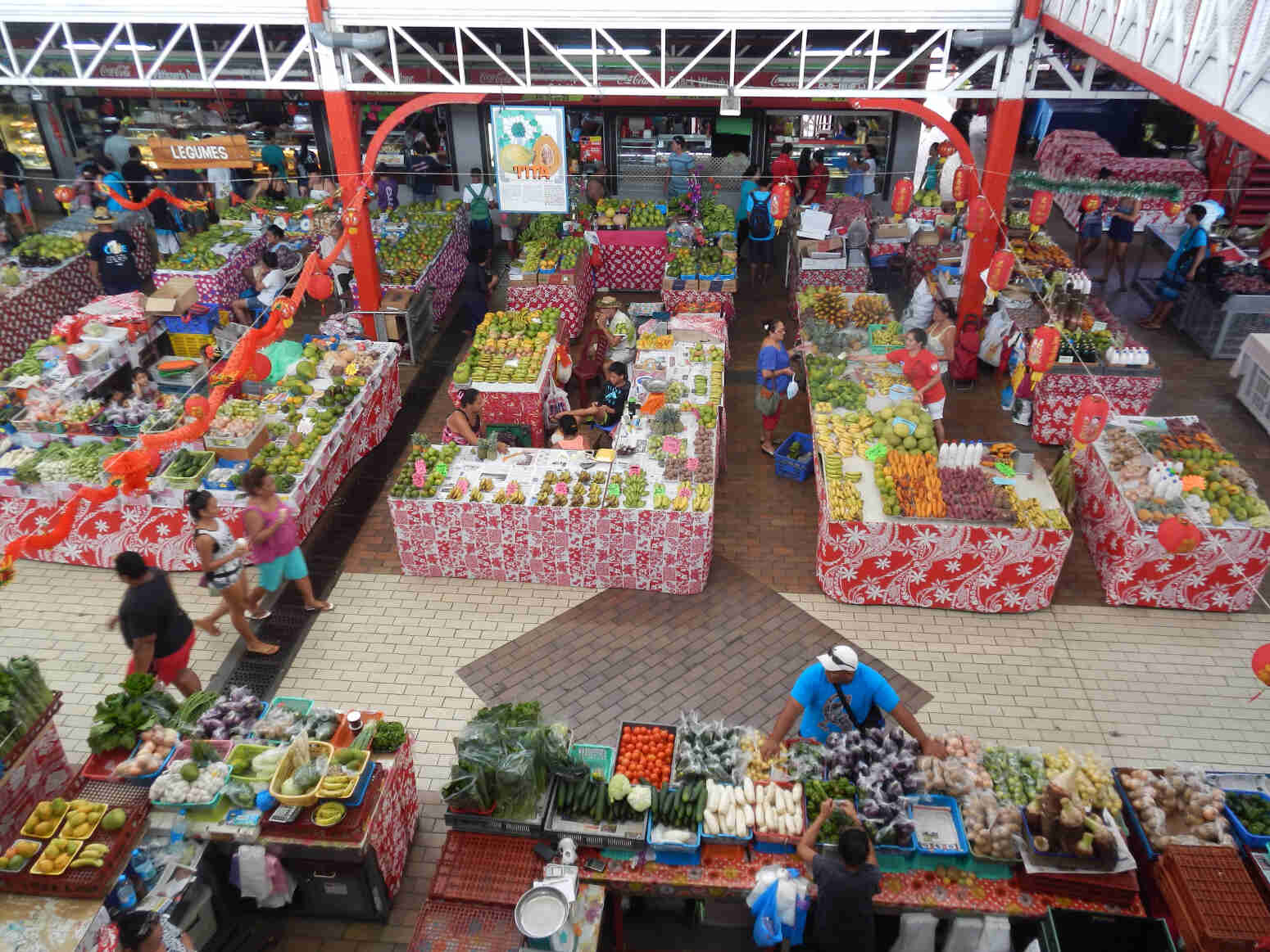 Looking down on Papeete Market